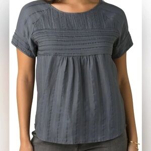 PrAna Pinoit Chalkboard Top Relaxed Fit Short Sleeve Size S